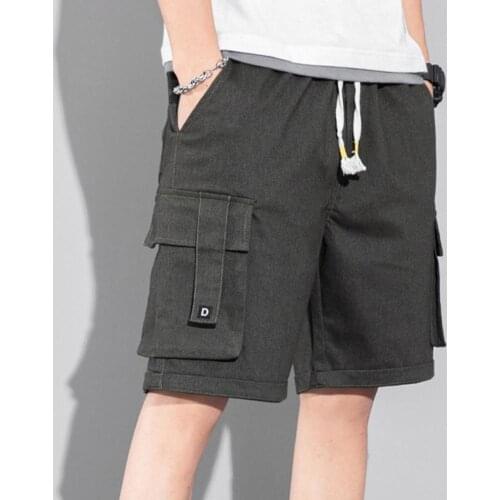 50% Hot Sales!!! Fifth-pants Pockets Thin Mid Waist Men Drawstring Cargo Shorts for Outdoors