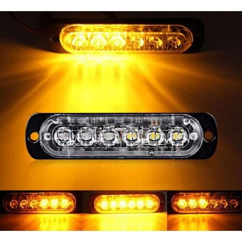DC24V 12V 6 LED Side Marker Lights Car External Lights Warning Tail Light Auto Trailer Truck Lorry Lamps Amber color