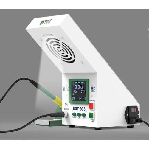 BST-938 Antistatic Thermostat Soldering Welding Iron Station with LED Light & Smoke Absorber Solder Iron Tool