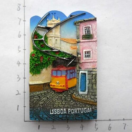 Lisboa Lisbon Tram Portugal Travel Souvenir 3D Resin Decorative Fridge Magnet Craft GIFT