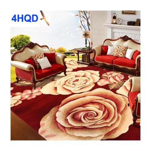 European And American Pastoral Living Room Coffee Table Wool Carpet Bedroom Bed Carpets New Zealand Wool Woven Carpets