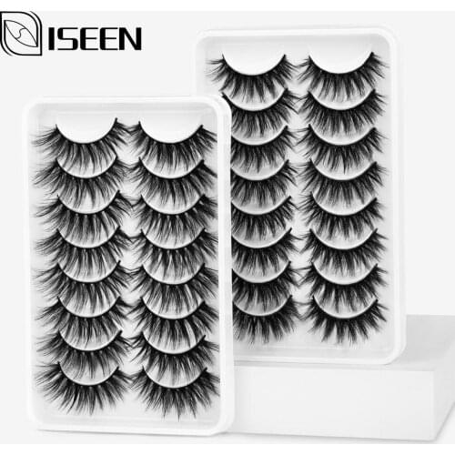 ISEEN 5/8 pairs Lashes 3D Faux Mink Eyelashes Natural Long False Eyelashes Fluffy Soft Handmade Eyelash Extension Makeup Sets
