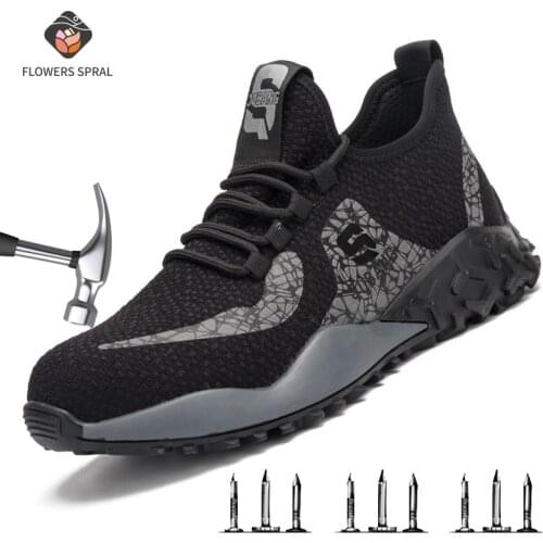 Steel toe Safety Shoes, Casual Work Boots, Lightweight, Breathable, Comfortable Outdoors, Anti-Puncture Industry Protection