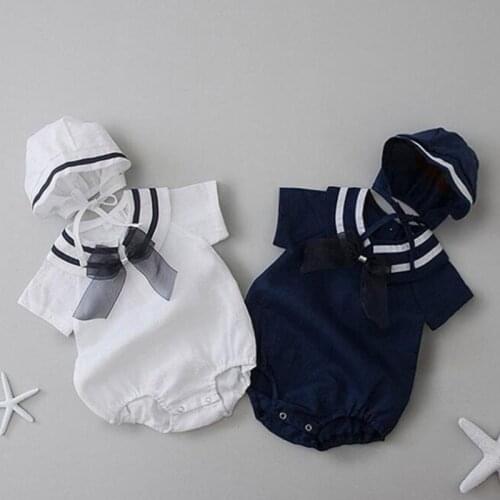 Navy Wind Baby Boy Girl Short Sleeve Summer Baby Rompers Infant Boy Girl Cotton Clothes Baby Boy Girl Rompers
