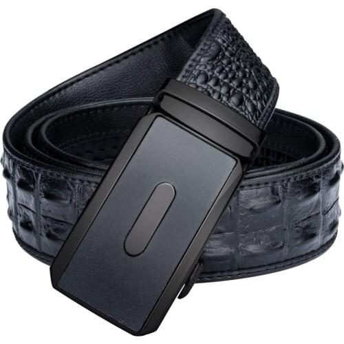 Designer Automatic Buckle Belts Men High Quality Genuine Leather Strap Crocodile Luxury Cowskin Leather Bet DiBanGu