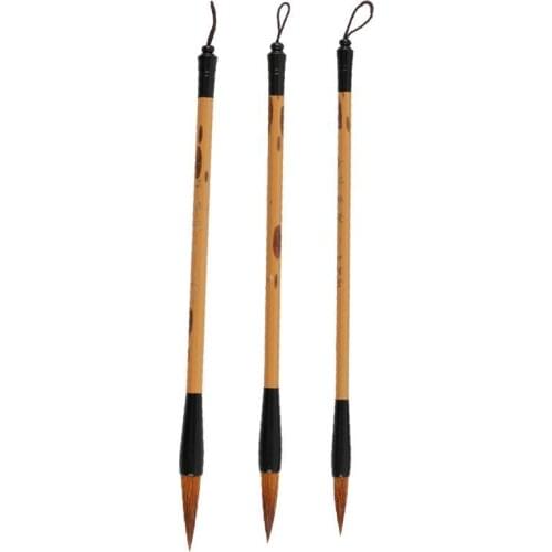 3pcs Professional Chinese Calligraphy Brush Pens Writing Brushes Drawing Pens Ou Kai Calligraphy Brush(First Grade Langhao Suit)