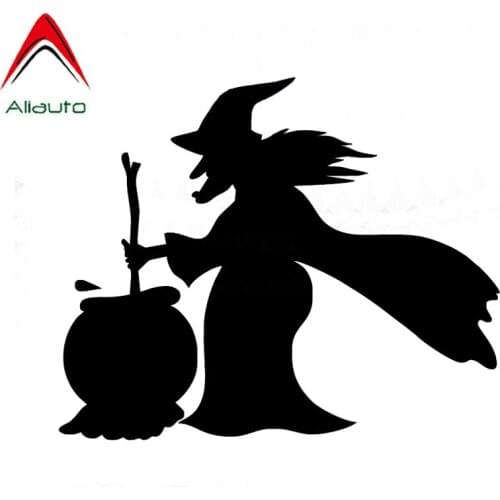 Aliauto Cartoon Car Sticker Witches Making Pharmacy with Cauldron Automobiles Motorcycles Decor Halloween Vinyl Decal,15cm*12cm
