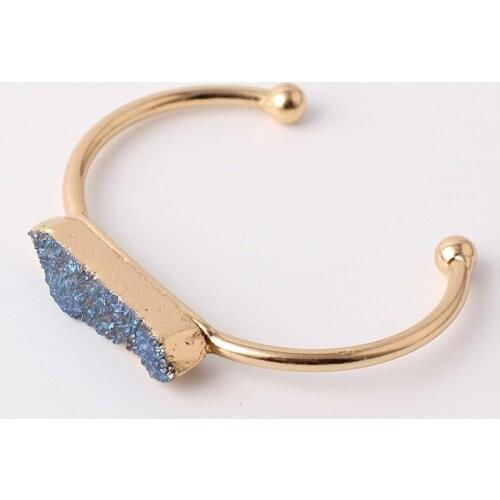 Irregular Nature Stone Pendant Bangle Girl Gift