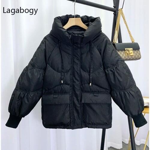 2021 New Winter Women Hooded 90% White Duck Down Coats Glossy Puffer Jacket Female Loose Warm Long Sleeve Parkas Snow Outwear