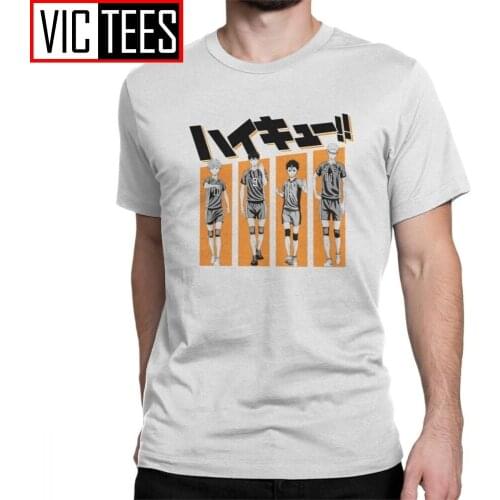 Casual Haikyuu T-Shirt for Men Cotton T Shirt Kuroo Anime Bokuto Oya Manga Shoyo Volleyball Short Sleeve Tees Tops