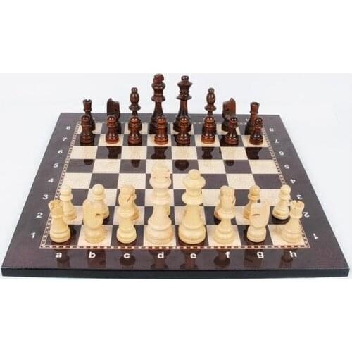 Lux Top Grade Refined Wooden Folding Large Chess Set Checkers Solid Wood Maple Chessboard Entertainment Board Game Children Gift