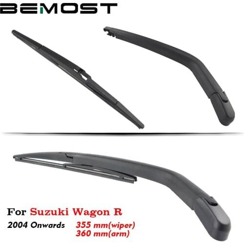 BEMOST Car Rear Windshield Wiper Arm Blades Brushes For Suzuki Wagon R 2004 Onwards Hatchback 355MM Back Windscreen Auto Styling