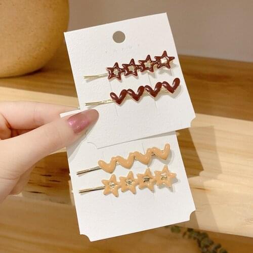 Hairlyah 2pc/set Girls Women Pearls Crystal Geometric Hair Clips Sweet Hair Ornament Hairpin Barrette Headband Hair Accessories