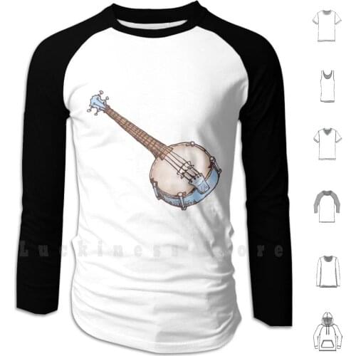 Blue Banjo Hoodie Long Sleeve Banjo Music Concert Gig Country Music Acoustic Instrument Instrument Musical