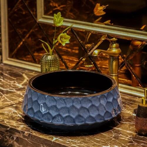 Bathroom Counter Top Wash Basin Cloakroom Hand Painted Vessel Sink bathroom sink ceramic wash basin