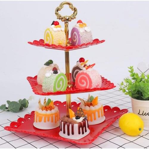 Three-Layer Fruit Plate Dessert Stand European-Style Wedding Cake Plate Cake Stand Universal For Household Party Storage Rack