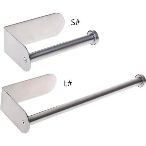 European Style Adhesive Vertical Paper Towel Holder Stainless Steel Wall Mount Bathroom Kitchen Toilet Tissue Roll Storage Rack