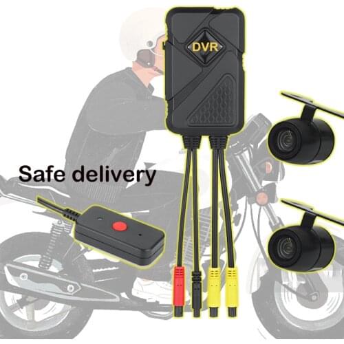Motorcycle dash Cam Video recorder Rear view camera 1080P+720p Motorcycle black box Power off delay recording 10mins