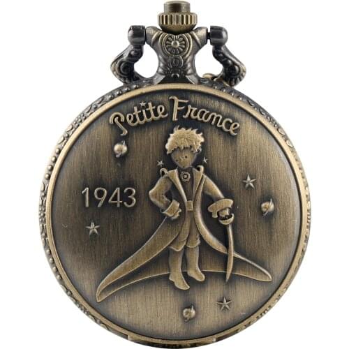 Vintage Bronze The Little Prince Theme Pocket Watch Pendant Clock Necklace Watches Gifts for Boys Girls Kids Petit Prince Relgio