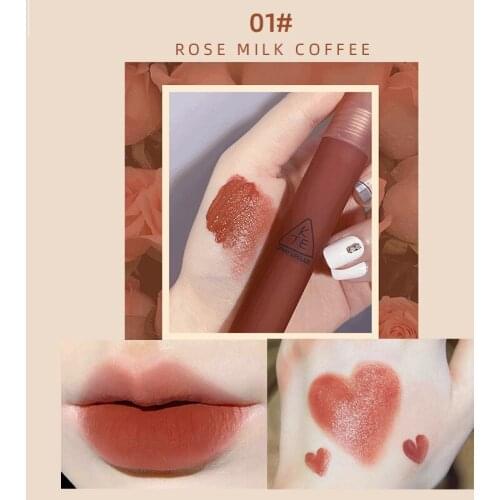 1pc Water Mist Lip Gloss Six-color Makeup Velvet Matte Mirror Lipstick Waterproof Nonstick-cup Color Render Lips Cosmetics TSLM1