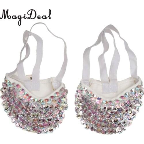 MagiDeal New Soft Shining Women Girl Half Sole Ballet Dance Toe Pointe Shoes Gymnastics Slipper Dancing Dancer Socks Ballet Jazz