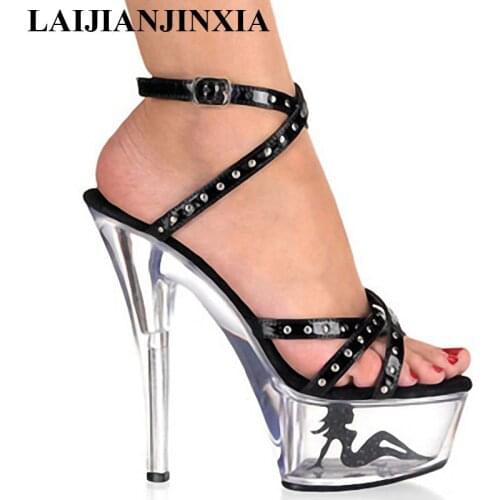 LAIJIANJINXIA Sexy 15 CM High-Heeled Sandals Nightclub Dance Shoes Pole Dancing Shoes Model High Heels Womens Shoes H-087