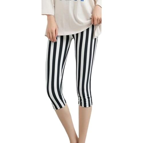 YSDNCHI Women Fitness Legging Large Size Women Plaid Print Sport Black Striped Push Up Capris High Waist Gym Leggings