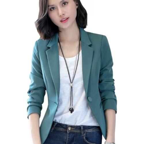 White Blazer Women Jacket Fashion Slim Business Suit Long sleeve Short Outerwear Plus size Casual Female Single button Blazers