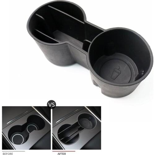 1pc for Tesla Model 3 2021 Car Water Cup Holder Car Center Console Crad Slot Storage Box Car Interior Decoration Accessories