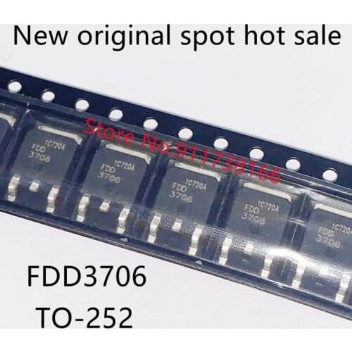 10PCS/LOT Patch FDD3706 14 a/v 20 TO 3706-252 - N channel MOS field effect tube