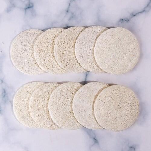 10Pcs Natural Loofah Sponge Exfoliating Soft And Natural Facial Body Scrubbers Pad Body Skin Cleansing Pad Bath Products