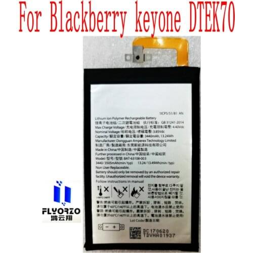 100% New High Quality 3440mAh BAT-63108-003 Battery For BlackBerry keyone alcatel DK70 DTEK70 Mobile Phone