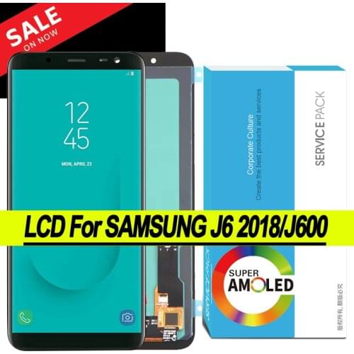 100% Original 5.6'' Super AMOLED Display for Samsung Galaxy J6 2018 J600F J600 Full LCD Touch Screen Digitizer Repair Parts
