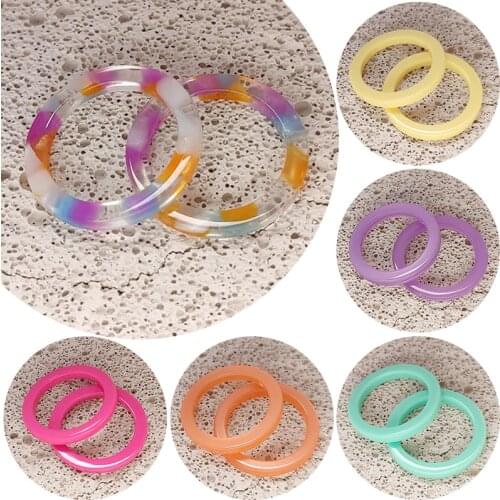 2021 Korea Transparent Acrylic Rings Geometric Ball for Women Girls Summer Colorful Party Jewelry Gifts Ring