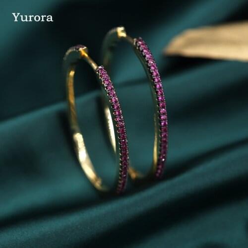 2021 Trendy Hoop Earrings For Women Pave zirconia bohemian Geometric Ellipse Shape party earrings statement Female Jewelry Gifts