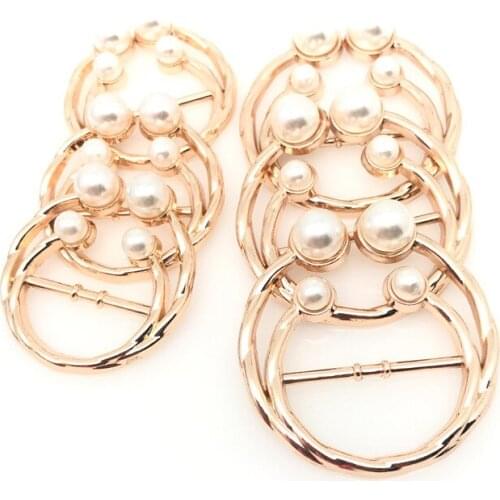 30PCS Tri-Glide Buckle DIY Leather Craft Bag Shoes Dress Belt Ribbon Strap Accessories U shape O Ring Imitation Pearl 20mm/25mm