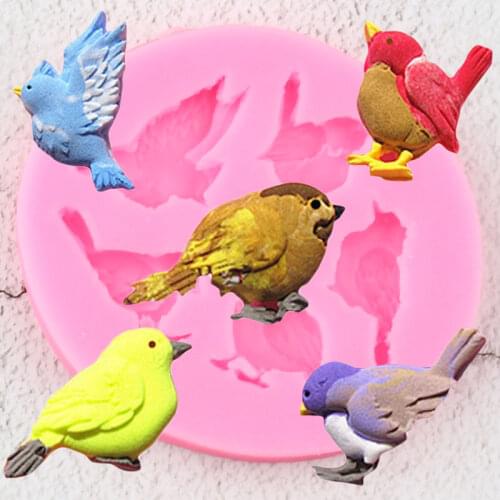3D Birds Silicone Molds DIY Wedding Cupcake Topper Fondant Cake Decorating Tools Candy Chocolate Gumpaste Mould Soap Resin Mold