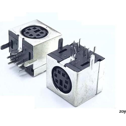 5pcs PS/2 6P Mini DIN Plug Female PCB Mouse Keyboard Connector Black