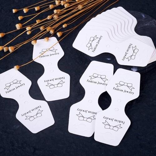 1000pcs Kraft Paper Necklace Display Cards Hanging Price Tags Beige with Bowknot Used For Necklace Bracelet 92x38x0.3mm