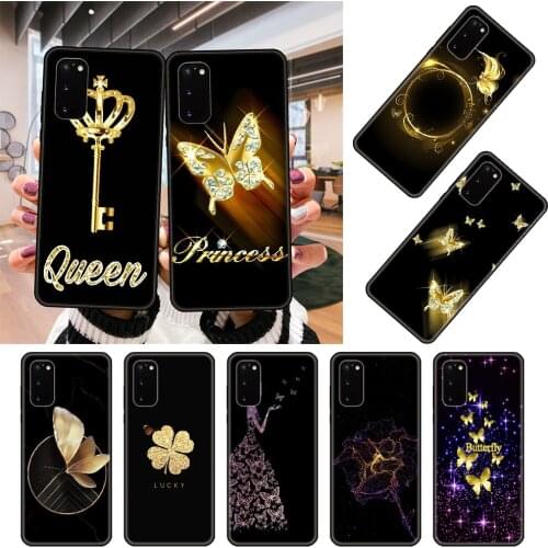 Phone Case For SamSung Galaxy S Note 10 20 7 8 9 Plus Edge E Ultra Lite Black Cover Waterproof Tpu Etui Soft Bumper Queen