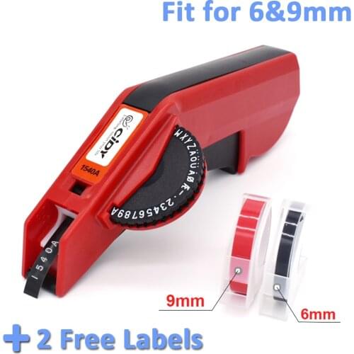 CIDY 1540 Manual Label Maker for 6 & 9mm 3D Embossing Tapes Replacement for Dymo Organizer 1610 Motex E5500 E101 Label Printer