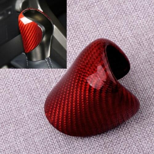 CITALL Gear Shift Knob Shifter Head Cover Trim Fit For Lexus ES300h ES350 GS200t GS350 GS450h NX NX200t NX300h Red Carbon Fiber