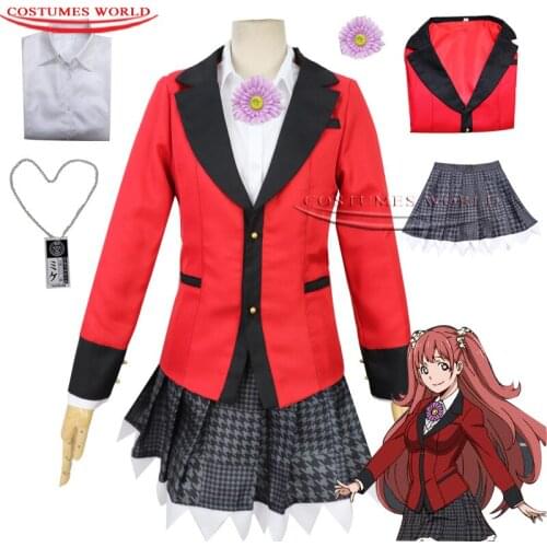 Kakegurui Girls Cosplay Costume Kirari Momobami Jabami Yumeko Yumemite Yumemi Halloween Costume Full Set Anime JP School Uniform