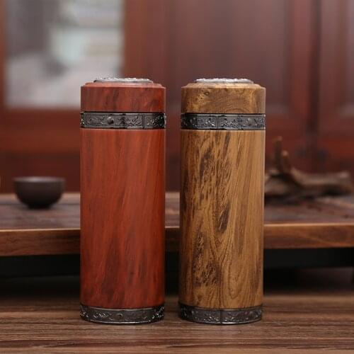 Purple Sand Mug Creative Gift Wood Grain Business Office Cup Retro Thermos