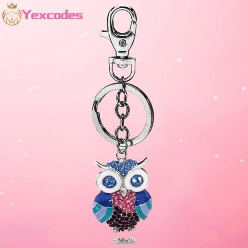 2020 Hot Fashion Glamour Lady Jewelry Owl Pendant Small Gift Keychain Keyring Gift Direct Shipping