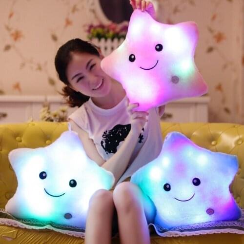 Cute fashion Movie Luminous Plush Pillow Led Light Plush Pillow Hot Colorful Stars Kids Toys Birthday Christmas GiftPlush Toys