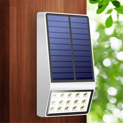15LED Solar Powered Wall Light Outdoor Adjustable Brightness Waterproof IP65 For House Pathio Garden Street Security Wall Lamp