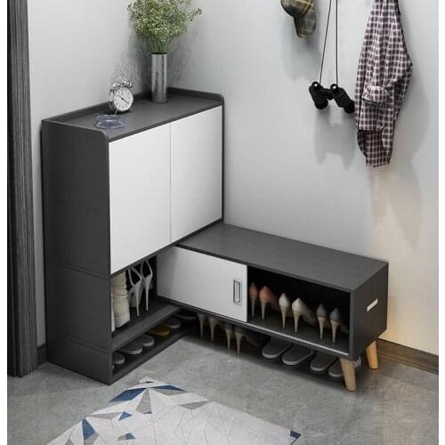 Customized Shoe Cabinet Home Door Shoe Cabinet Locker Door Entry Shoe Cabinet Integrated Wall Corner Shoe Cabinet Enclosure