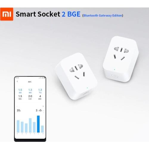 Original Xiaomi Smart Socket 2 Bluetooth Gateway Edition Power Static Remote Timing Countdown Overload Protect Work With Mijia