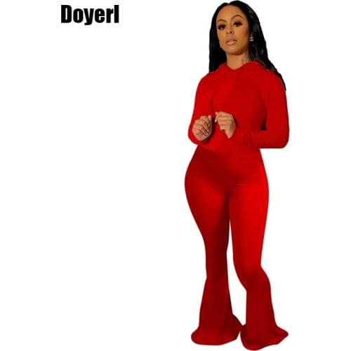 Autumn Two Piece Women Set Clothing Sport Casual 2 Piece Outfits for Women Hoodie Tracksuit Flare Pants Set Sweat Suits Women